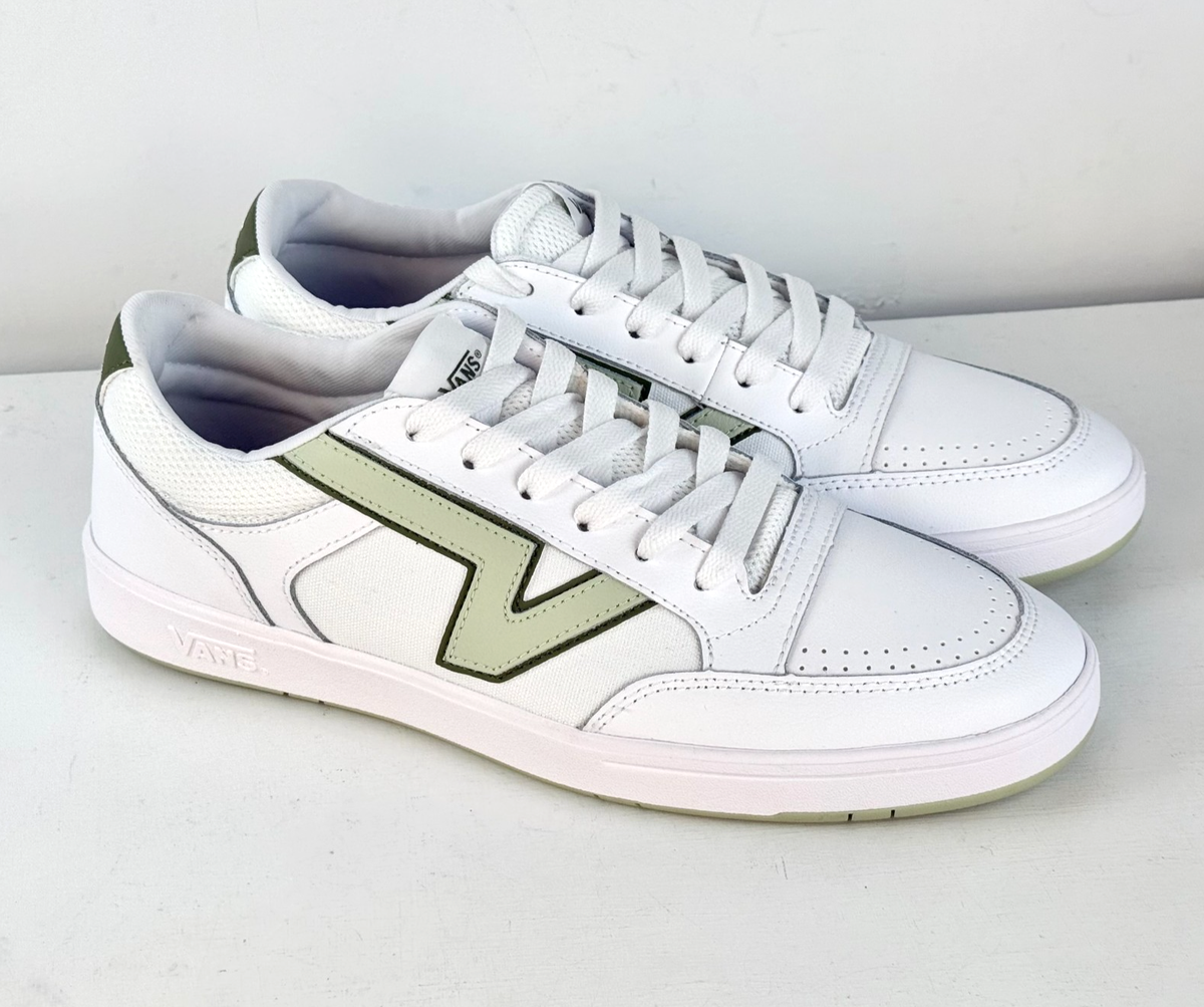Vans Men\'s Lowland Cc Sport White Light Green Leather Skate Shoes Sizes NIB Vans Lowland CC – Oneness Boutique main image 2