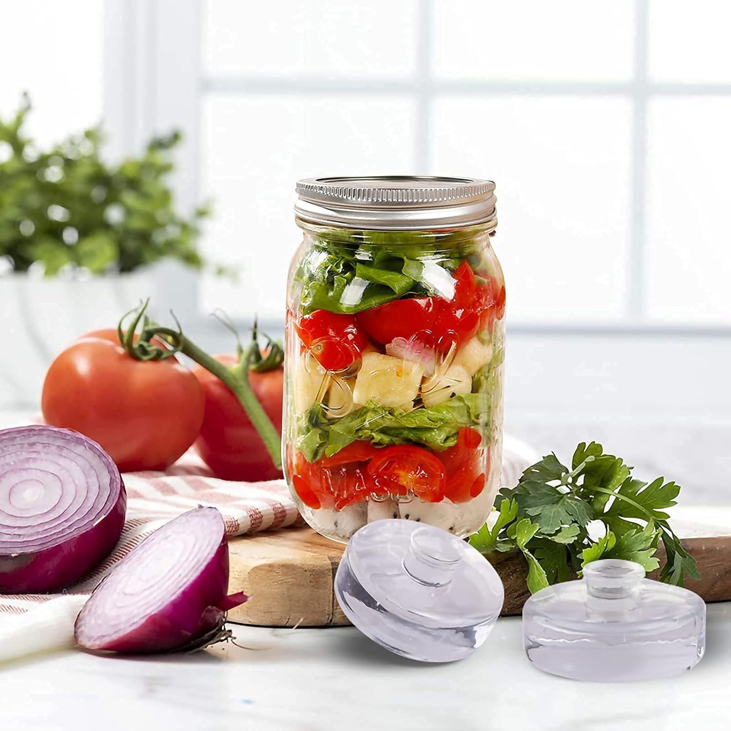 Eleganttime 4 Pack Easy Grip Handle Glass Weight with grip-4pcs 