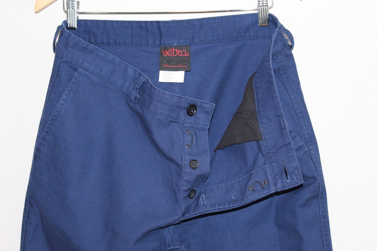Vetra Organic Cotton Twill Pants Navy French Workwear Hook