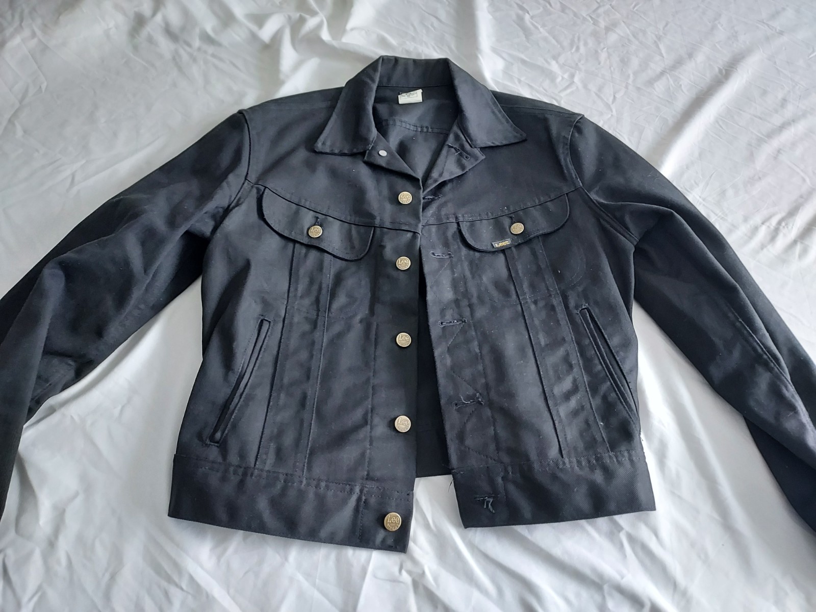 VTG 80's? LEE RIDER Medium M Black Trucker Jacket NWOT Union Made in the USA thumbnail 3