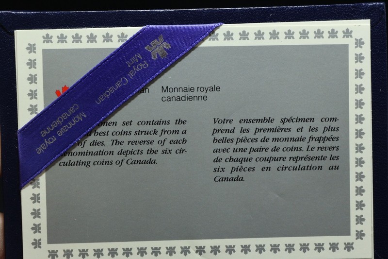 1986 Royal Canadian Mint Specimen Set, 6 Coins 