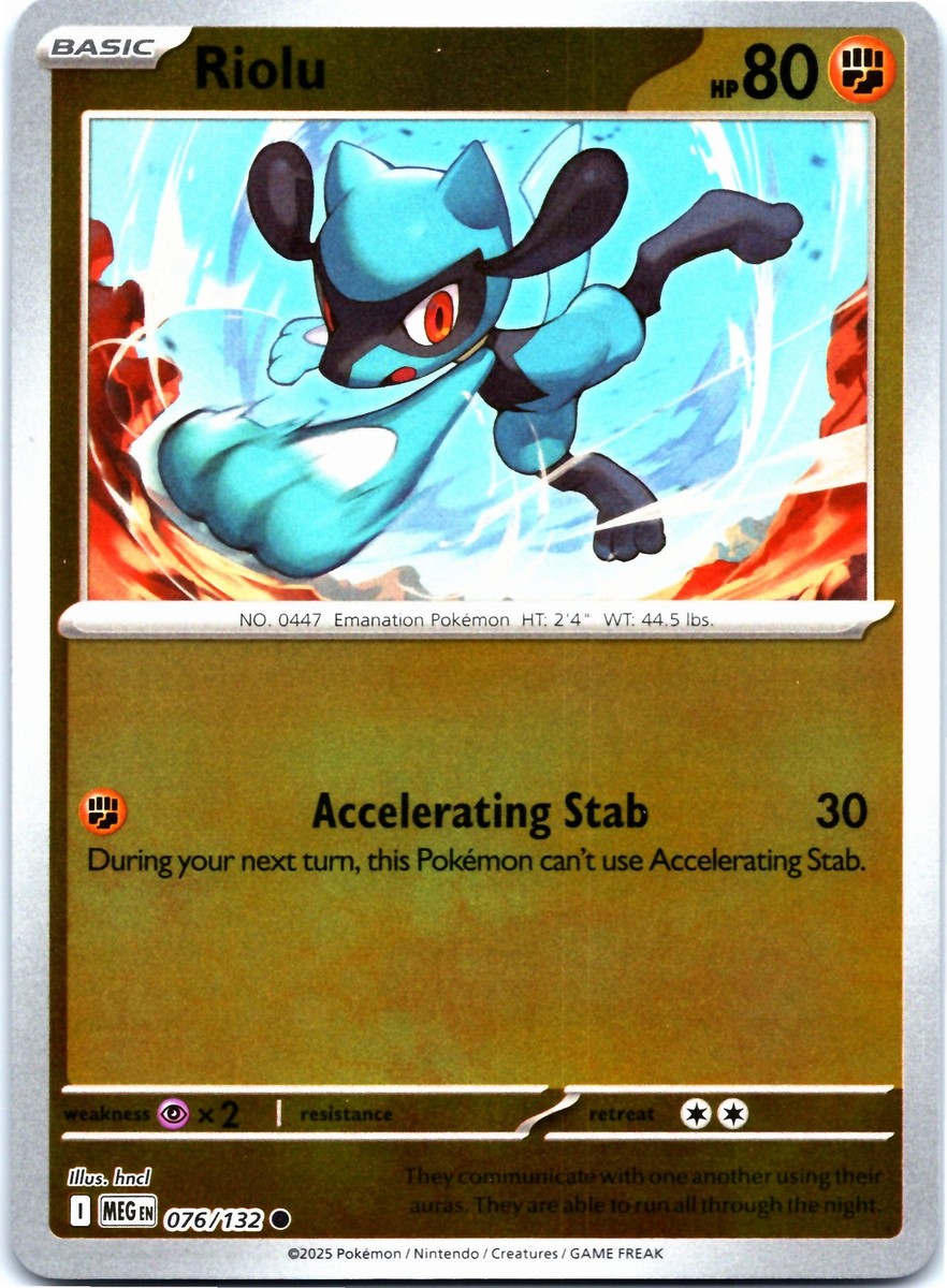 Riolu 076/132 - ME01: Mega Evolution Reverse Holo | eBay