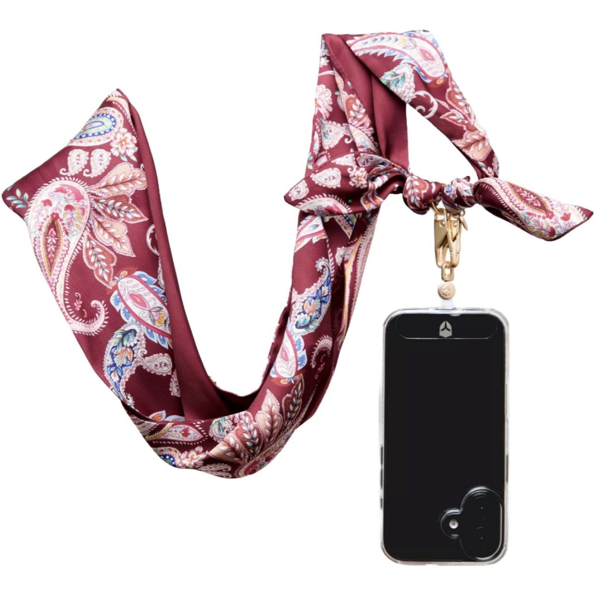Cordon téléphone Force Case bandoulière bandana bordeaux universel en tissu