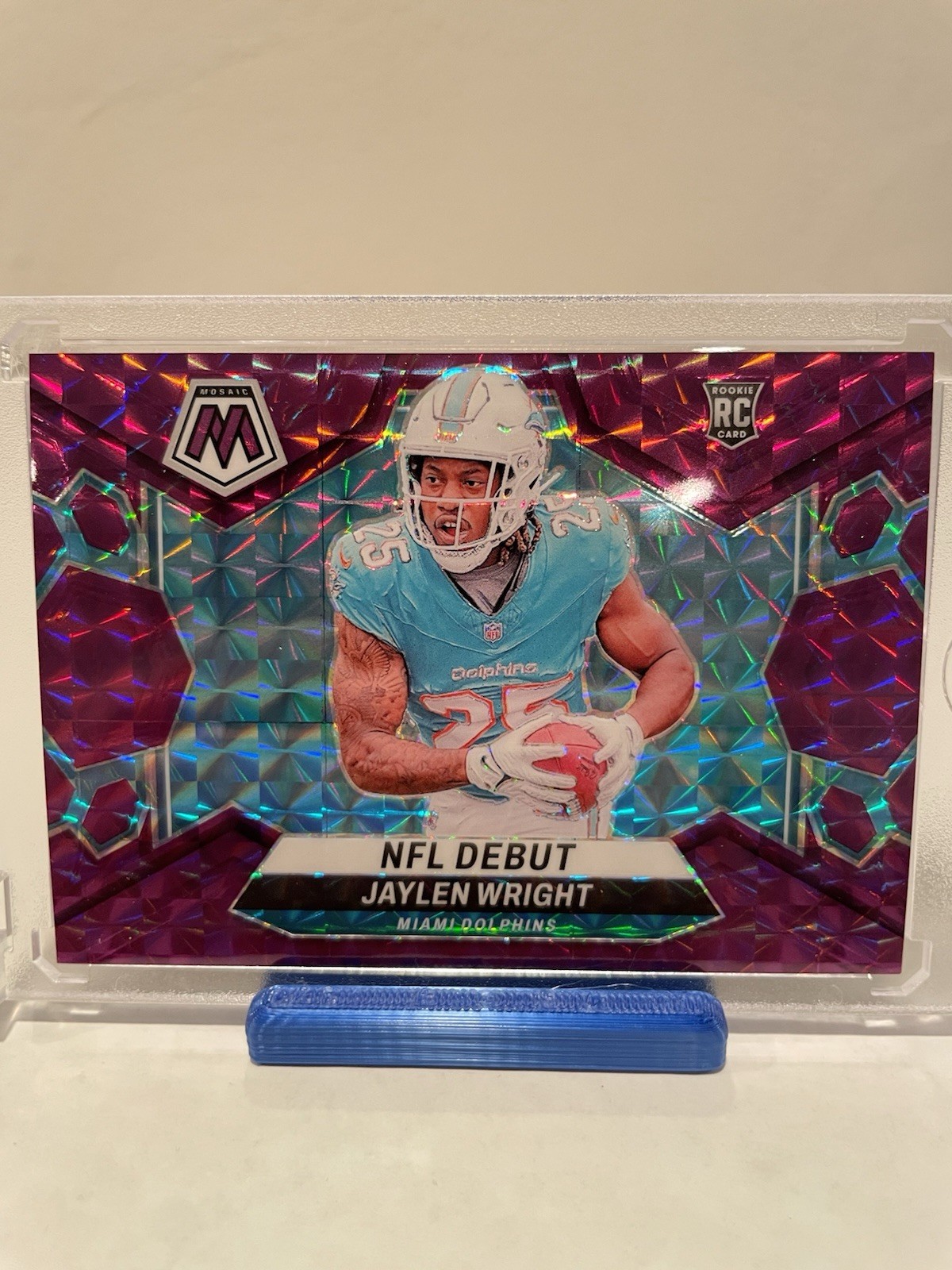 2024 Panini Mosaic NFL Debut Jaylen Wright #280 Purple Mosaic Prizm /49 (RC)