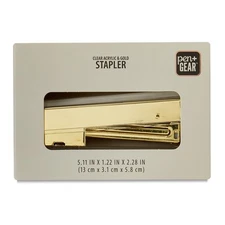 Compact Clear Acrylic Gold Stapler, 20 Sheet Capacity, Half Strip, Transparen...