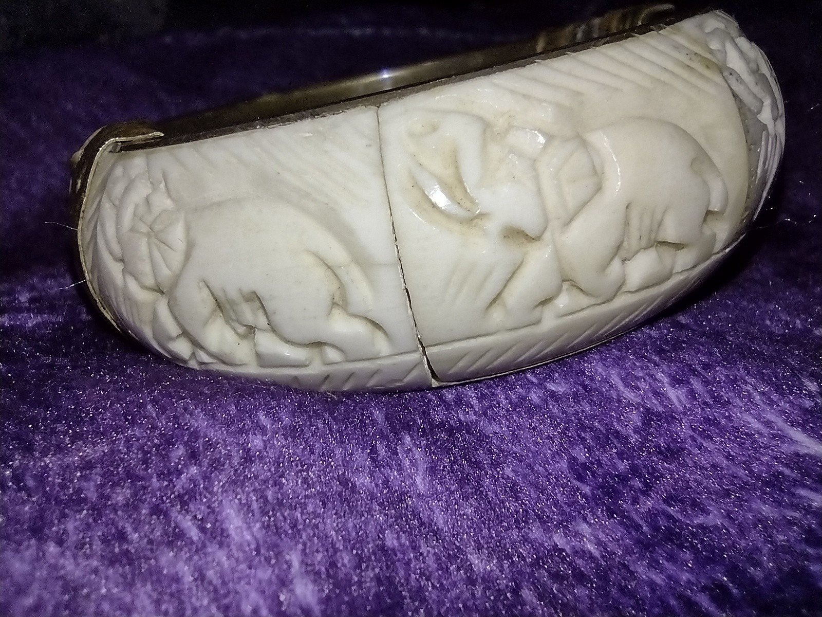 Vintage Cuff Pull Pin Hinged Bangle Bracelet  Han… - image 7