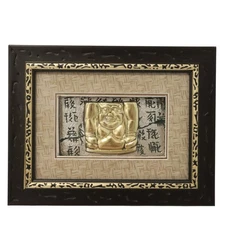 Vintage Buddha Shadow Box Frame Gold Tibetan Thailand Art Decor
