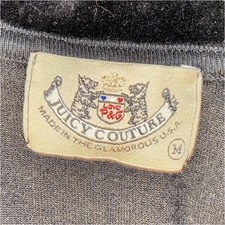 Juicy Couture Womens Black Velour Full Zip Ho...