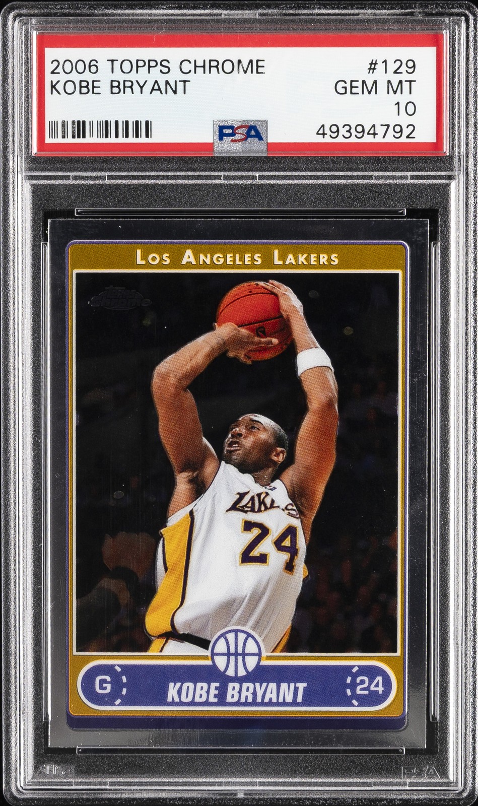 2006 TOPPS CHROME #129 KOBE BRYANT PSA 10