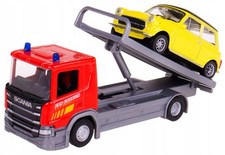 1:57 Truck Trailer & 1:43 Mini Cooper Metal Toy Set