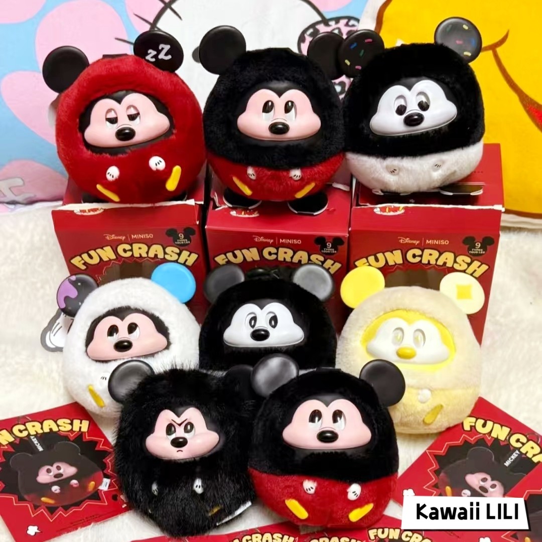 MINISO Disney Mickey Fun Crash Series Plush Toy Confirmed Blind Box Figure Gift