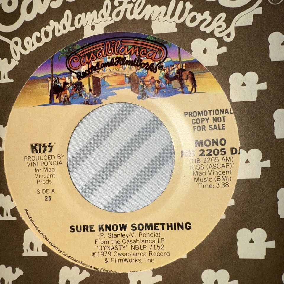 KISS: sure know something / Promo Stereo/mono CASABLANCA 7" Single 45 RPM - Image 2 of 4