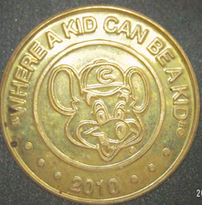 Chuck E Cheese Pizza Token 2010 Where A Kid Can Be A Kid Brass .9375
