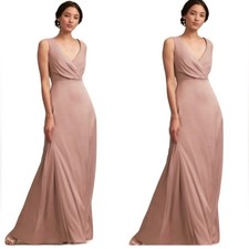 BHLDN Donna Morgan Size 8 NEW Sabine Blush Satin Formal Gown NWT