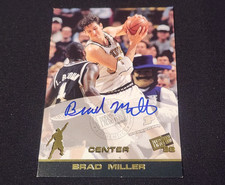 Brad Miller 1998 Press Pass Gold Autographed-Signed Basketball Rookie RC Card. rookie card picture
