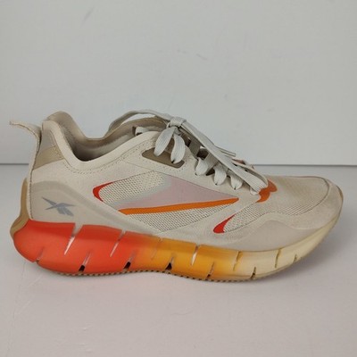 Reebok Zig Kinetica Horizon beige/sunset orange athletic gym trainers womens 6.5