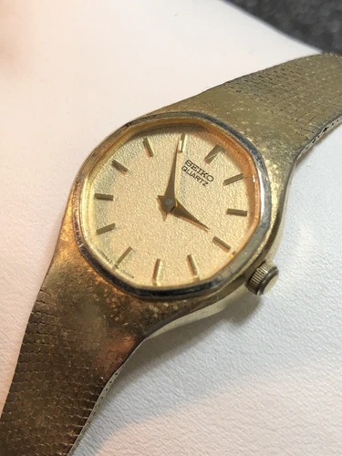 Seiko Women’s Vintage Octagon Watch Ladies Gold Tone Wristwatch New Battery