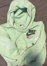 Nike Boys Green Glow Hooded Sweatshirt Size 5 - 4 - 5 Yrs Old 