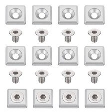 12Pcs Profile End Cap, Aluminum 2020 EU Standard 6mm T-Slot Extrusion, Silver
