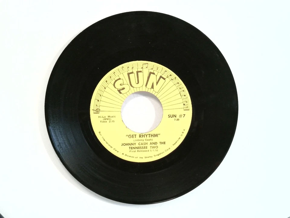 Johnny Cash – I Walk The Line / Get Rhythm 7" Single 1956 Sun Country 45 RPM Foto 2 de 2