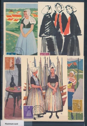 XE63247 Netherlands 1958 traditional clothing maxicards used