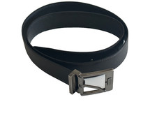 Salvatore Ferragamo Reversible  Black  Silver Buckle  Belt Made in Italy