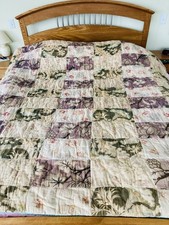 Patchwork Quilt Queen Floral Bedspread Cottage Core 70 x79 Boho Vintage