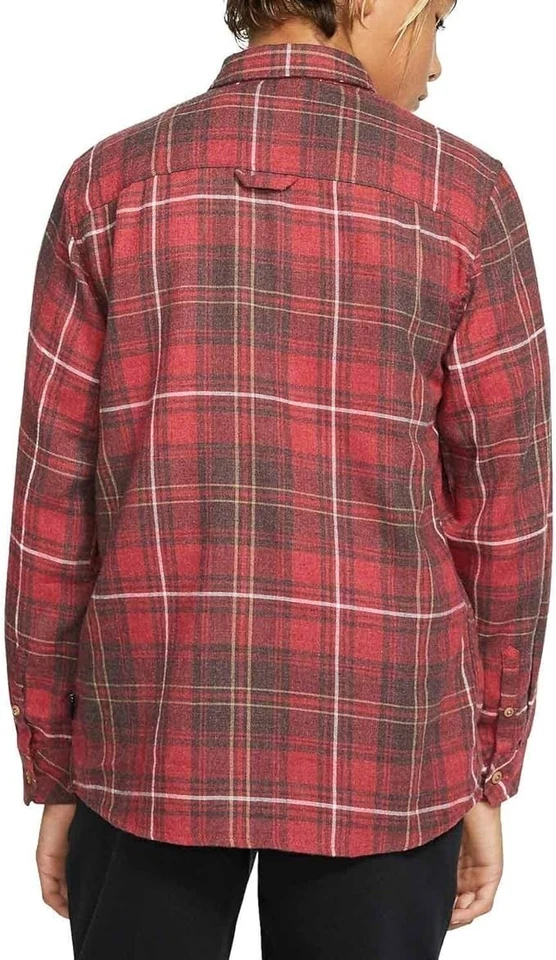 Camisa de franela Hurley Vedder lavada manga larga roja M nueva con etiquetas Foto 3 de 4