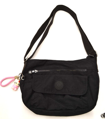Kipling Syro Crossbody Bag Purse Black Lightweight Nylon Hello Kitty Charm