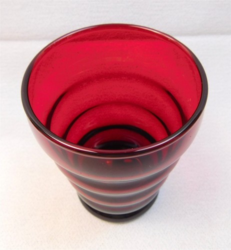 Vintage Set of 6 Anchor Hocking Whirly Twirly Ruby Red Glass Tumblers 4 1/8 Tall - Picture 6 of 8