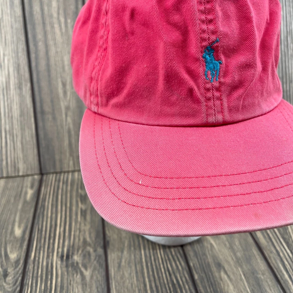 De colección Años 90 Polo Ralph Lauren Sombrero Adulto Rosa Gorra Ajustable Pony Correa * Foto 2 de 4