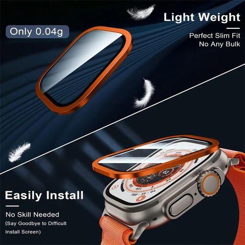 Tempered Glass For Apple Watch Ultra 2 49mm Screen Protector Metal Frame Anti-Sc - Photo 3/32