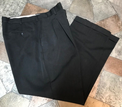 CHAPS RALPH LAUREN TROUSERS 40X32 PLEATED FRONT CUFFS POLYESTER/VISCOSE
