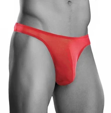 Male Power Men's Wonder Thong High Cut Underwear Sheer Mesh Red