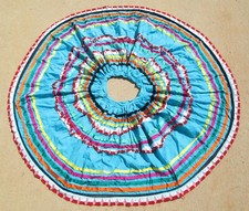 Mexican Folkloric Ribbon Skirt Circle Skirt Falda Dance Blue Green Yellow Black