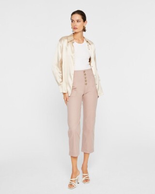 $160 Club Monaco Button Front Utility Pants | Wood Chip / Brun | Size 0