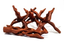 NessaStores- Carved Tripod Wood Stand Holder 8" (4 pcs) #JC-047