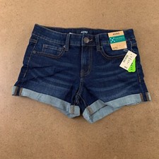 Aero Women's Size 6 Dark Wash Denim Low Rise 3.5" Inseam Midi Jean Shorts NWT
