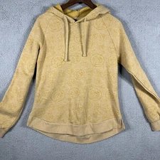 Buc-ees Beaver Lightweight Pullover Hoodie Shadow Logo Print Gold Size M
