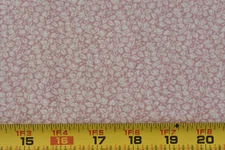 By 1/2 Yd, Vintage, Cream Calico on Pink Quilt Cotton, Springs, B1371