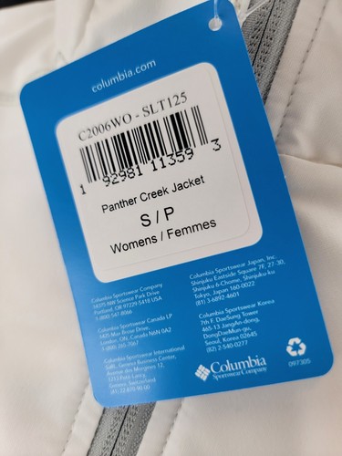 NEW Columbia White Panther Creek Full Zip Hooded Pockets Jacket Women's S - Picture 7 of 9