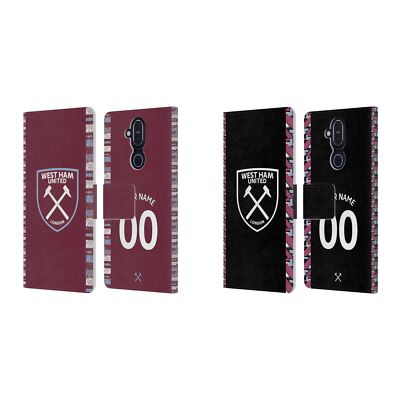 PERSONALIZED WEST HAM UNITED FC 2022/23 KIT LEATHER BOOK CASE FOR NOKIA PHONES