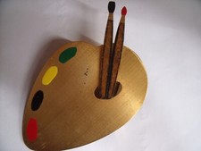 Ancienne pince à Courrier , palette de peintre, vintage
