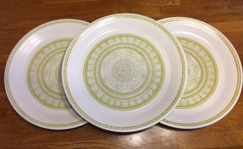 Franciscan Dinnerware Hacienda Green 3 Dinner Plates 10 7/8" D