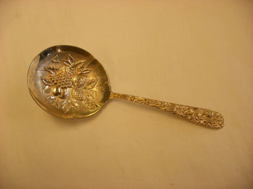 Vtg Sterling Silver Repousse 5 1/8" Bon Bon Spoon by S. Kirk & Son Kirk Stieff