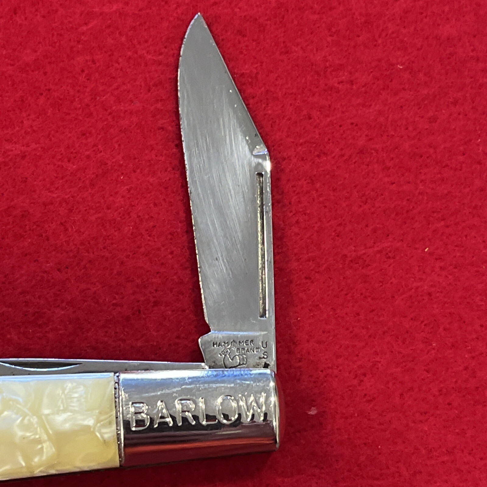 VINTAGE BARLOW HAMMER BRAND 2 BLADE KNIFE PEARL HANDLE eBay