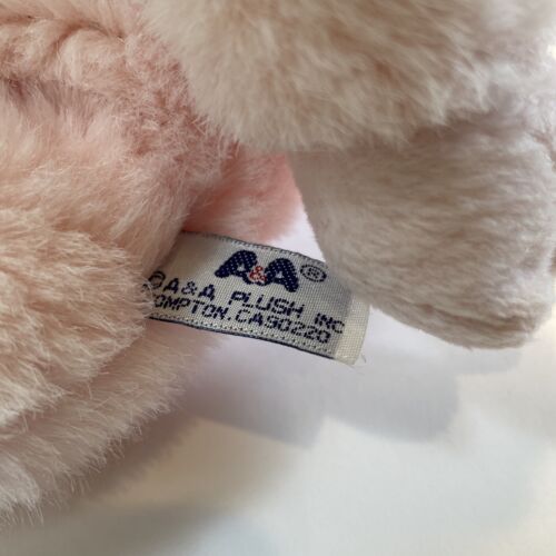 A&A Plush Pink PIG Stuffed Toy Sitting Vintage 12” RARE - Picture 4 of 12