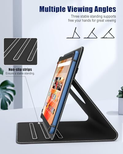 Universal Case for 9-11 Inch Tablet, 360 Degree Rotating Stand Black - Bild 6 von 6