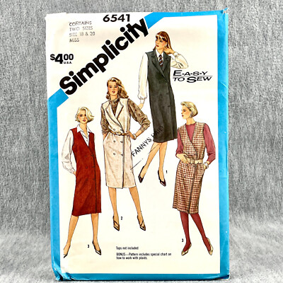 Simplicity 6541 Plus Size Double Breasted Jumper Dress Misses Sz 18 20 Pattern | eBay Simplicity 6541 Plus Size Double Breasted Jumper Dress Misses Sz 18 20 Pattern | eBay