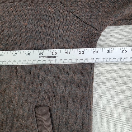 Izod Jacket Mens Large Brown Flannel Lined Cardigan Sweater Preppy Classic Norm - Picture 7 of 9